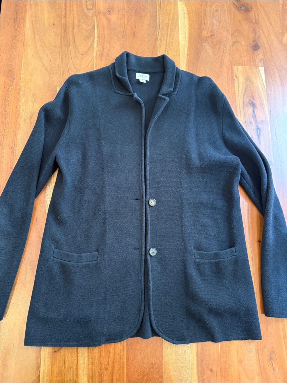 J. Crew Black Women's Blazer Jacket 100% Cotton Size Large